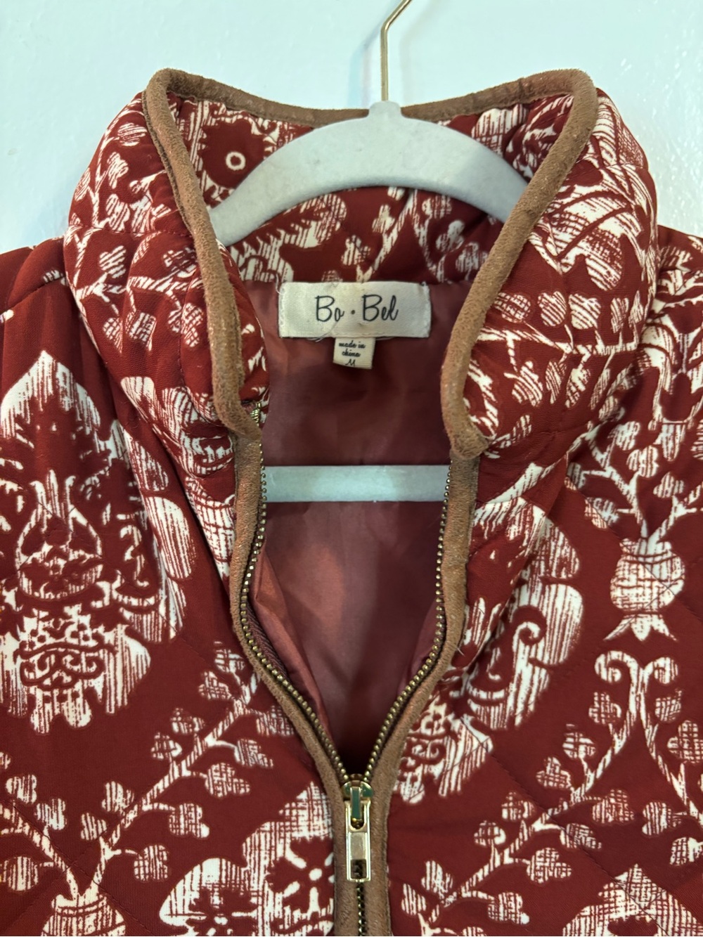 BeBop Quilted Red Patterned Vest - Picture 3 of 10